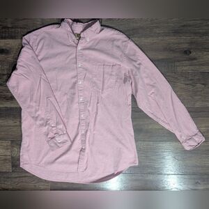 Foundry Mens Pink Salmon Long Sleeved Button Down Shirt Size 2XLT Cotton Classic
